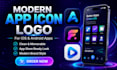 design modern app icon logo for ios and android app