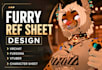 draw vrchat character reference sheet furry fursona vtuber ref sheet design