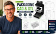 custom product packaging cad, consumer electronics box stl, assembly 3d model
