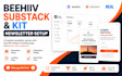 setup beehiiv substack newsletter design and kit landing page