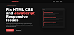 fix HTML CSS javascript bugs and responsive issues