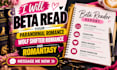 beta read your paranormal romance wolf shifter romance and romantasy beta reader