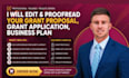 edit and proofread your grant proposal, grant application, business plan