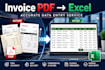 do invoice data entry, PDF invoice to excel, bookkeeping spreadsheet work