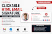 design modern clickable HTML email signature for gmail outlook apple iphone