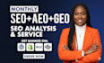 do complete monthly website onpage SEO GEO aeo local and technical optimization