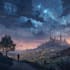 illustrate a surreal landscape or city drawing