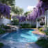 design landscape, garden, backyard, swimming pool,
