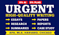 do urgent essay writing, case study, research and summary