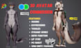 create 3d nsfw vrchat avatar, 3d furry model fix, vtuber animaze vrm, vseeface