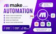 make com automation, make com workflow, make automation, made com zapier notion