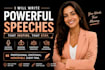 write motivational persuasive personalized speeches for events and conferences