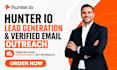 setup hunter io lead generation and verified  cold email outreach automation