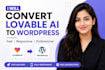convert lovable ai website to responsive wordpress website lovable clone website