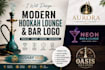 design modern hookah lounge and bar logo