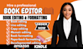 do book editing, proofreading, and amazon KDP formatting