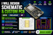 design schematic, custom pcb drawing, esp32, pcb layout, iot, raspberry, kicad