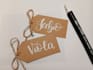 custom hand lettered calligraphy name tags