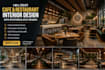create cafe and restaurant interior design with photorealistic render