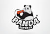 draw panda racing mascot logo design with express delivery