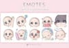 draw twitch emotes, chibi emotes, twitch overlay, vtuber emotes for stream