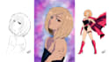 draw you in retro 90s anime style