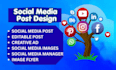 design editable social media post, creative ad image flyer, carousel slides post