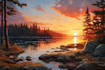 landscape with oil paints