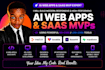build no code ai saas mvp web app with replit ai, lovable ai, base44