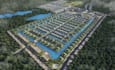 visualize 3d site masterplan,renewable data centre, townhouse development render