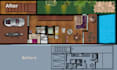 render 2d floor plan and section in photoshop