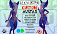 create custom vrchat furry avatar vrc avatar with rigging, toggles and physbones