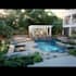 do backyard landscape design, garden, pool, patio, fireplace