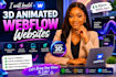 develop responsive 3d webflow website with interactive animations