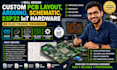 design custom pcb layout, schematic, esp32 iot hardware as electronic engineer