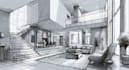 digital sketch architecture and interior design, concept art