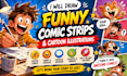 draw funny comic strips and cartoon illustrations