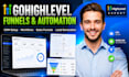 build go high level funnels highlevel CRM  and automation