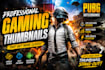design amazing gaming youtube thumbnails