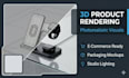 create photorealistic 3d product rendering and packaging mockups
