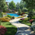 create a landscape design, front yard, backyard, flower