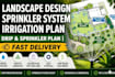 design full landscape design and sprinkler system,  irrigation plan for permit