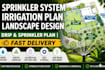 design full sprinkler system, irrigation plan and landscape design for permit