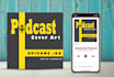 design podcast cover art , linkdin banner