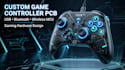 design video game controller pcb with mcu, usb, bluetooth and wireless systems