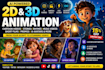 create 2d 3d cinematic ai generated short films, animation for kids
