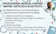 write medical content and medical blogs