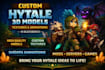 do minecraft 3d models custom minecraft hytale 3d models in blockbench animation