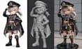 convert 2d to 3d model, sculpt 3d figurine from image to stl 3d printing