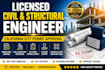licensed civil and structural engineer in california for city permit approval